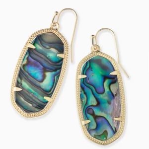 KENDRA SCOTT ELLE GOLD DROP EARRINGS IN ABALONE SHELL